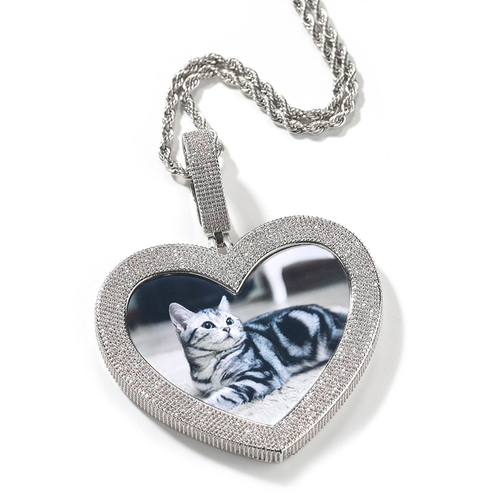 Custom 3D Heart Photo Pendant