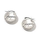 Custom Letter Iced Hoop Earring