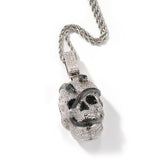 Iced Snake Skull Head Pendant