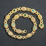 Multi Color Gemstone Evil Eyes Chain