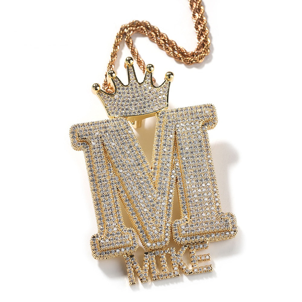 Custom Crown Bail Letter Pendant