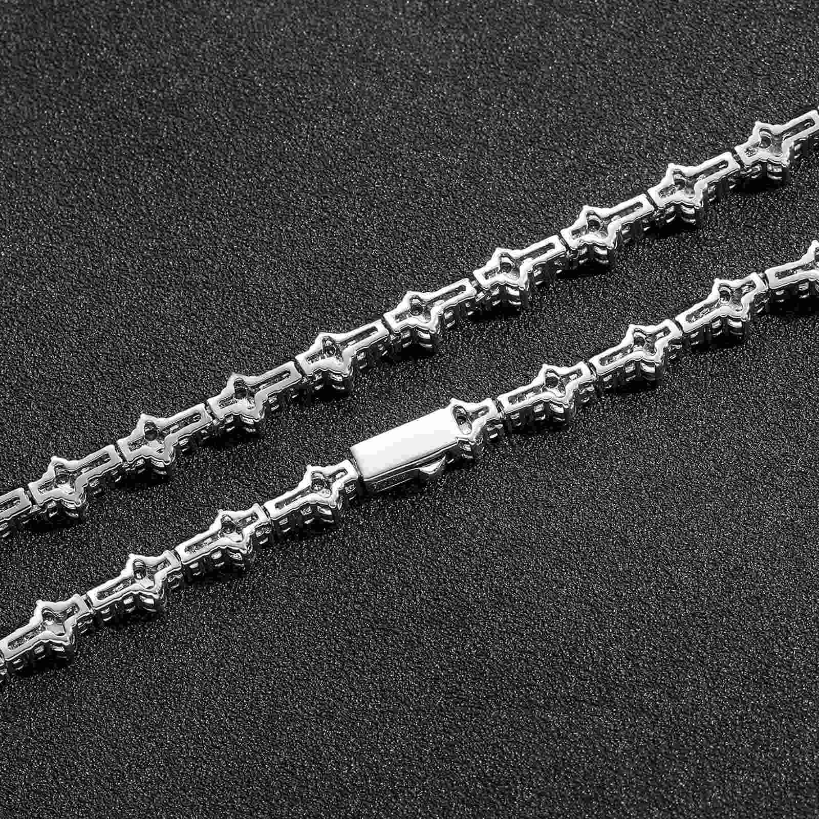 Iced Cross Pave Tennis Chain