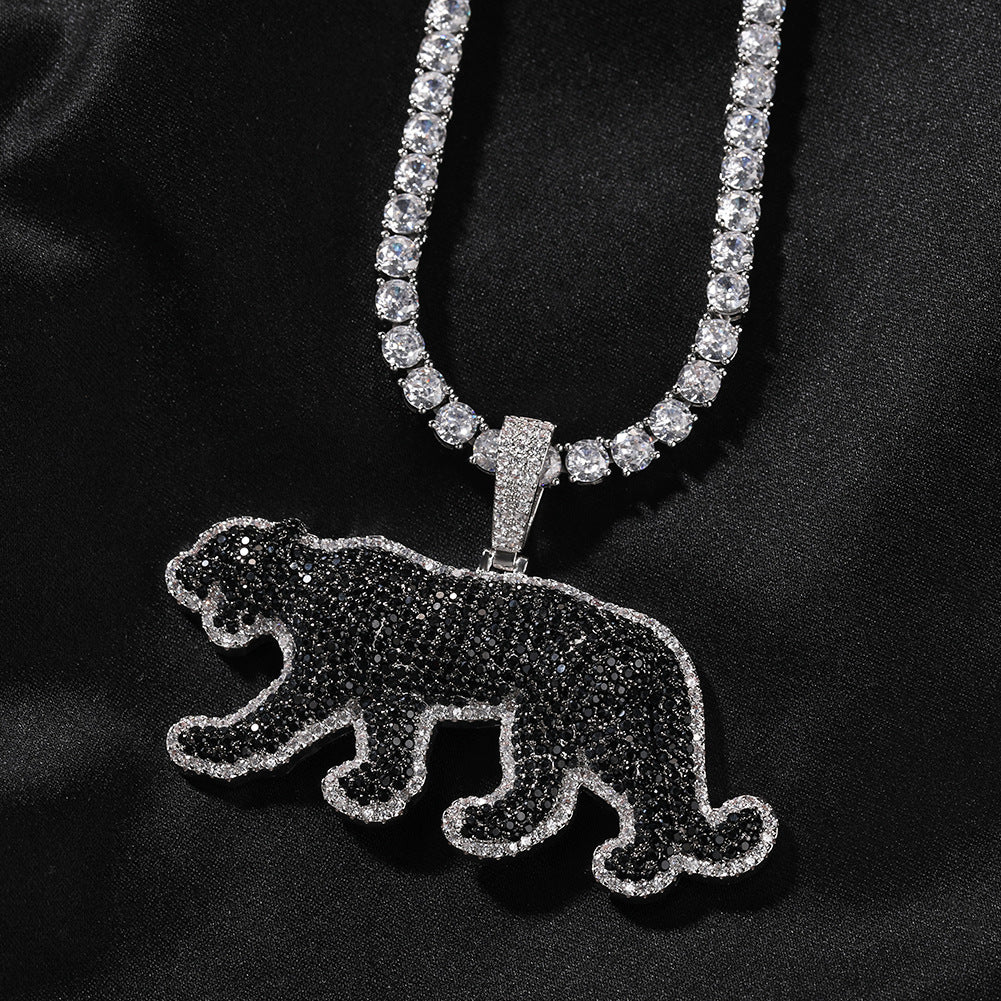 Black Iced Leopard Pendant