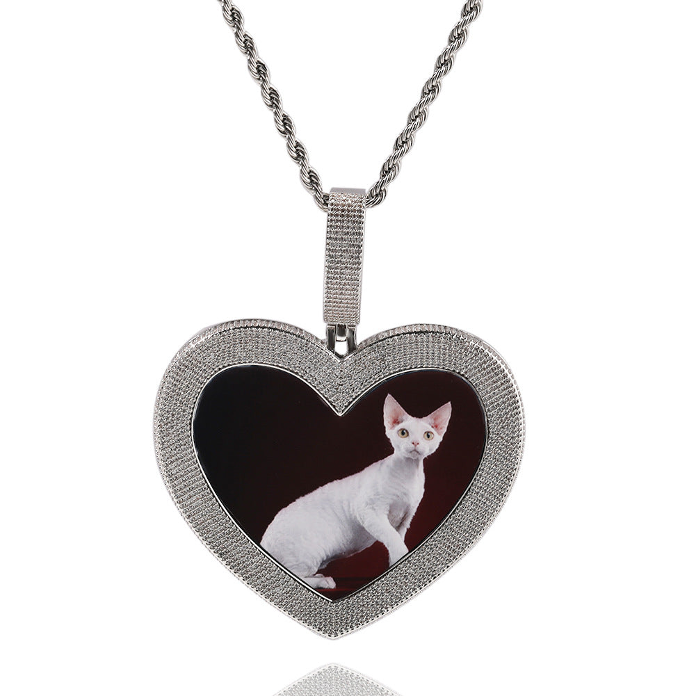 Custom 3D Heart Photo Pendant