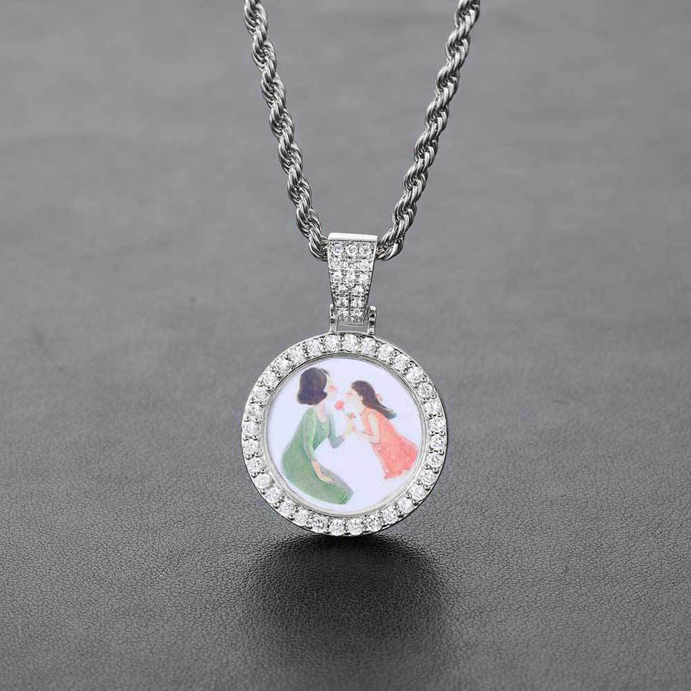 Custom Little Round Photo Pendant