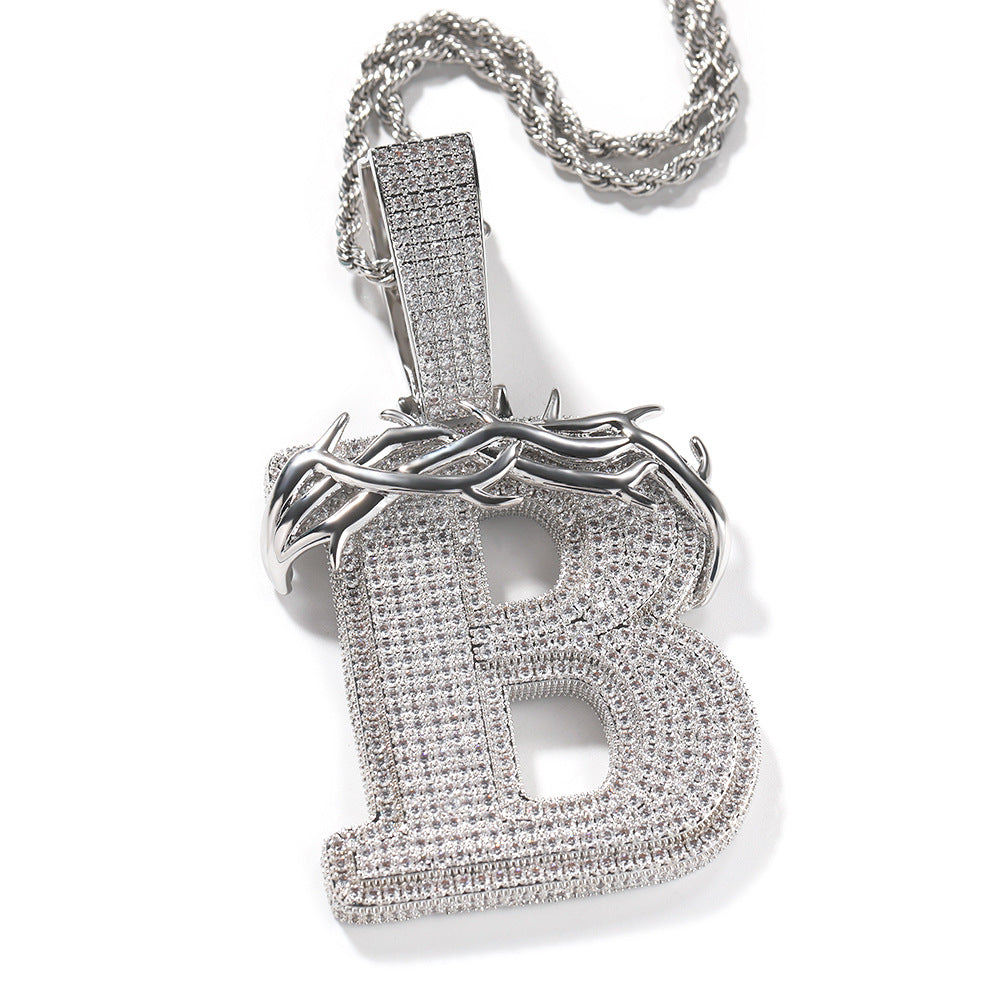 Custom Barbed Wire Letter Pendant