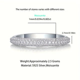 S925 Moissanite Pave Set Eternity Ring