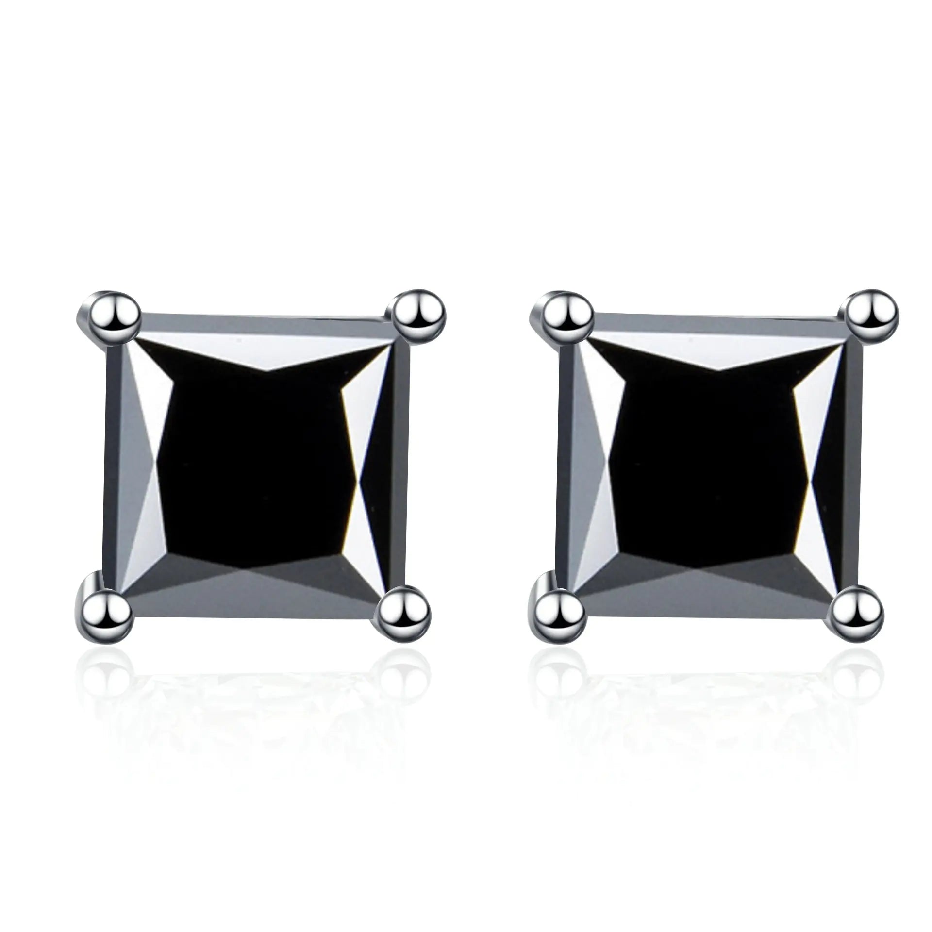 S925 Moissanite Princess Cut Stud Earrings