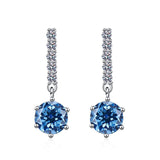 S925 Moissanite Round Cut Dangly Earrings