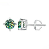 S925 Rare Color Moissanite Stud Earrings