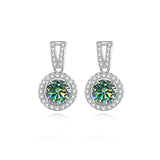 S925 Moissanite Round Cut Hola Dangly Earrings