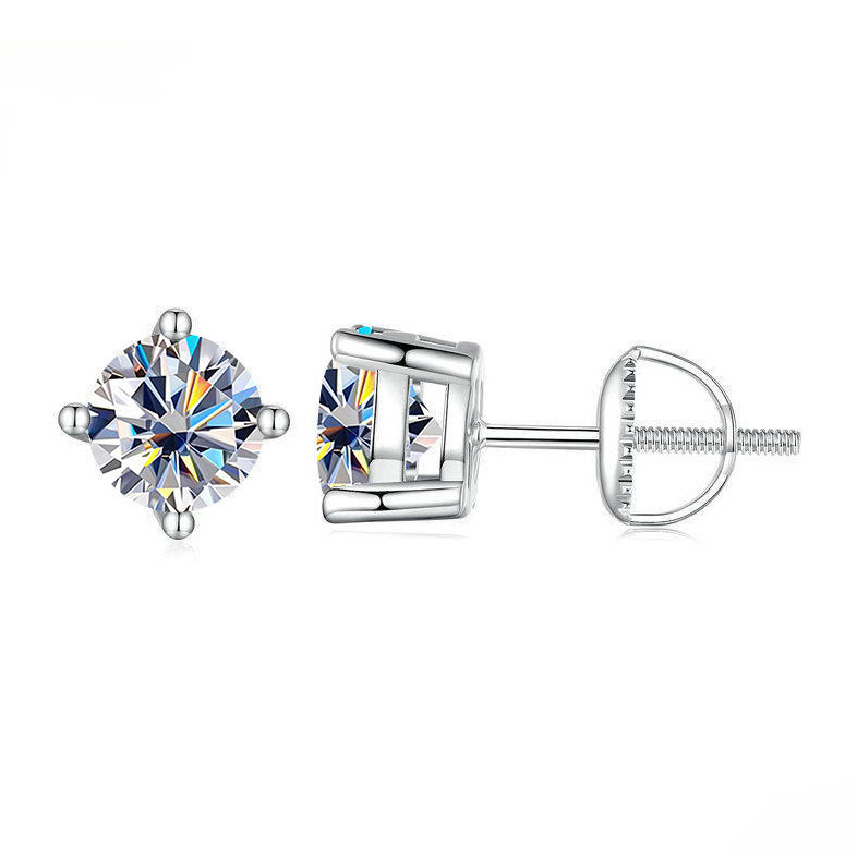 S925 Rare Color Moissanite Stud Earrings