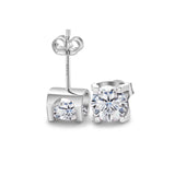 S925 Moissanite Round Cut Stud Earrings