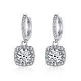 S925 Moissanite Round Cut Hoop Earrings