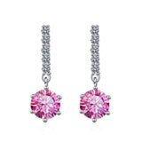 S925 Moissanite Round Cut Dangly Earrings