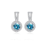 S925 Moissanite Round Cut Hola Dangly Earrings