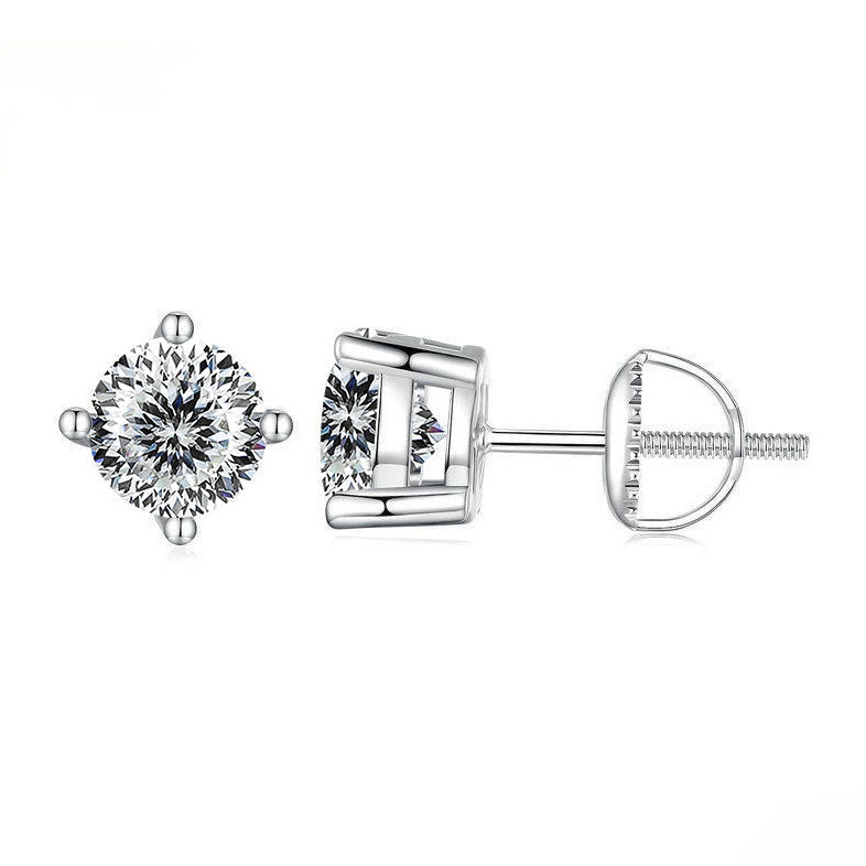 S925 Rare Color Moissanite Stud Earrings