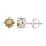 S925 Rare Color Moissanite Stud Earrings