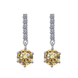 S925 Moissanite Round Cut Dangly Earrings